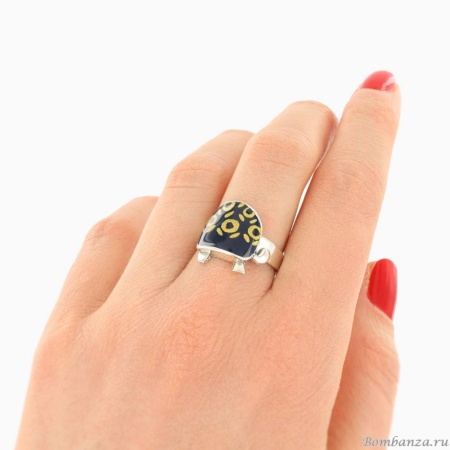 Кольцо TARATATA, Galapagos, разъемное, смола, золотая краска, TT-E25-10423-104 синий