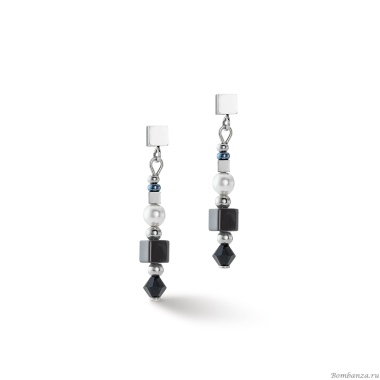 Серьги Coeur de Lion, Black-Silver, 4355/21-1317