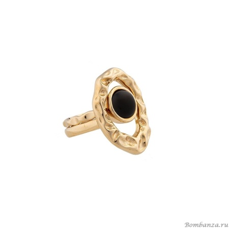 Кольцо Possebon, двойное Black Agate 16.5 мм K7158.4/16.5 BW/G