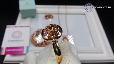 Кольцо Qudo, Tivola Light peach 17.8 мм 631625/17.8 BR/RG