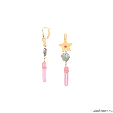 Серьги Franck Herval, Angelica, жемчуг, горный хрусталь, Swarovski, FH25.2-12-69632 розовый