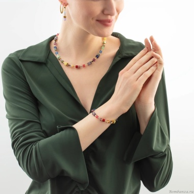 Серьги Coeur de Lion, Hoop Multicolour Pastel Gold 30мм, 0147/23-1590 Серьги Coeur de Lion, Hoop Multicolour Pastel Gold 30мм, 0147/23-1590