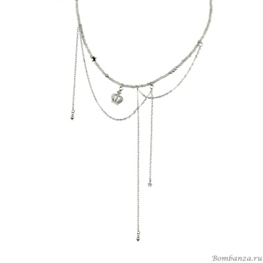 Колье Lanzerotti, Gelido, с жемчугом и лабрадоритом, LZ-25.02-035 серый