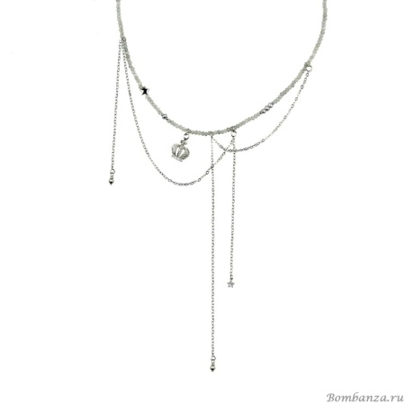 Колье Lanzerotti, Gelido, с жемчугом и лабрадоритом, LZ-25.02-035 серый