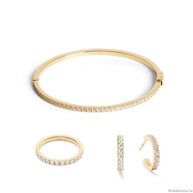 Серьги Coeur de Lion, Hoop Crystal-Gold 15мм, 0146/23-1816 Серьги Coeur de Lion, Hoop Crystal-Gold 15мм, 0146/23-1816