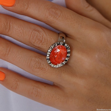 Кольцо Qudo, TIVOLA UNICA big (S/P) Crystal orange ignite 56, 688421 Кольцо Qudo, TIVOLA UNICA big (S/P) Crystal orange ignite 56, 688421