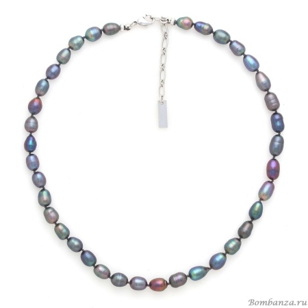 Колье Nature Bijoux, Pebble Beach, с жемчугом, NB25.2-15-43611 серый