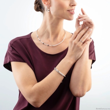 Серьги Coeur de Lion, Hoop Crystal-Silver 30мм, 0147/23-1817 Серьги Coeur de Lion, Hoop Crystal-Silver 30мм, 0147/23-1817