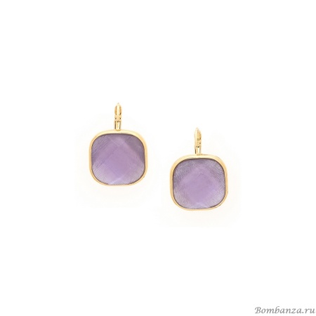 Серьги Nature Bijoux, Lavender, с ракушкой Capiz в смоле, NB25.1-12-90101 сиреневый