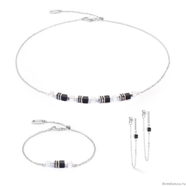Серьги Coeur de Lion, Black-Silver, 5076/21-1317 Серьги Coeur de Lion, Black-Silver, 5076/21-1317