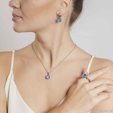 Кольцо Qudo, Firenze ocean 17.2 мм 612112 BL/S Кольцо Qudo, Firenze ocean 17.2 мм 612112 BL/S