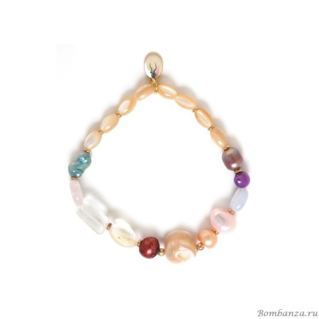 Браслет Nature Bijoux, Monte Rosso, перламутр,жемчуг, цитрин,ракушка,аметист, NB24.1-13-43530 бежевый