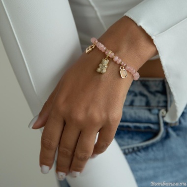 Браслет Lanzerotti, Anne with an E, с кварцем, кошачьим глазом и кристаллами, LZ-25.08-227 розовый