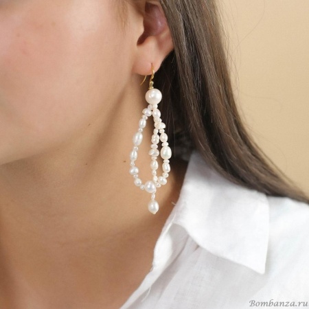 Серьги Nature Bijoux, Moonlight, с жемчугом, NB24.1-12-79383 белый Серьги Nature Bijoux, Moonlight, с жемчугом, NB24.1-12-79383 белый