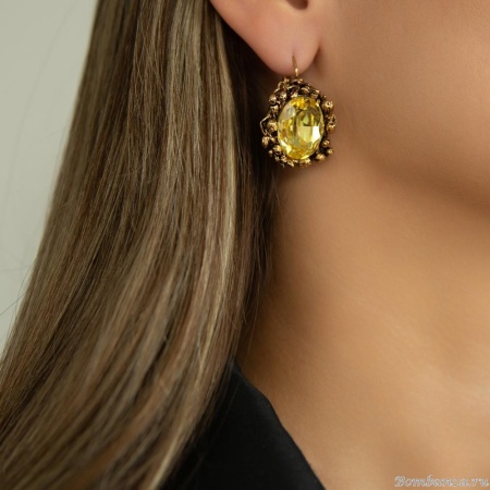 Серьги Celeste G, с кристаллом Swarovski, CS25.1-2078 желтый