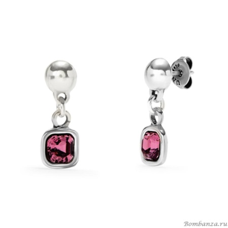 Серьги UNOde50 Ser Expresiva с розовым кристаллом, с серебром PEN0998RSAMTL0U
