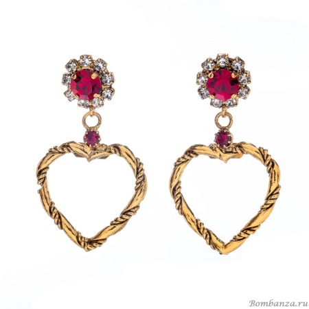 Серьги Celeste G, с кристаллами Swarovski и фианитами, CS25.1-2044 красный