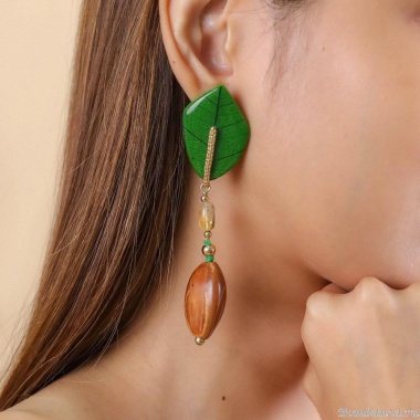Серьги Nature Bijoux, Kirindy, семя экзотического растения, цитрин, NB24.2-12-79542 зеленый Серьги Nature Bijoux, Kirindy, семя экзотического растения, цитрин, NB24.2-12-79542 зеленый
