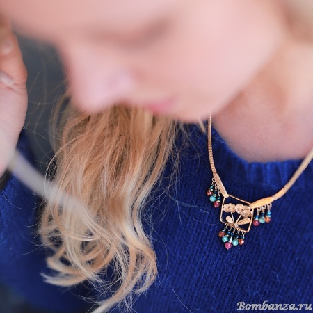 Колье Taratata, Revolution, золотистое, со стеклянными бусинами, TT-H19-13129-20M