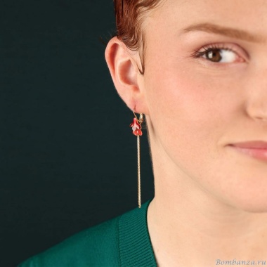 Серьги TARATATA, Fuchsia, с цветной смолой, TT-E25-02716-203 красный