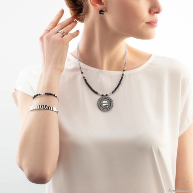 Колье Coeur de Lion, Blue-Silver, 2036/10-0717 Колье Coeur de Lion, Blue-Silver, 2036/10-0717