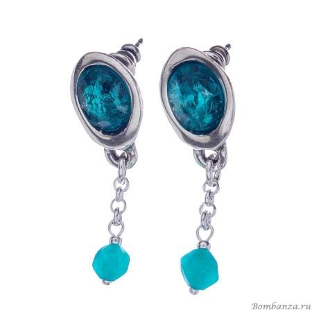 Серьги Lanzerotti, Atlantide, с муранским стеклом и агатом, LZ-23.03-072 бирюзовый