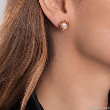 Пуссеты Moon Paris, с жемчугом, Mo-Y24.11-071 розовый