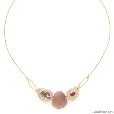 Колье Franck Herval, Cassandra, перламутр, гранат, говлит, унакит, FH25.2-15-64442 бордовый