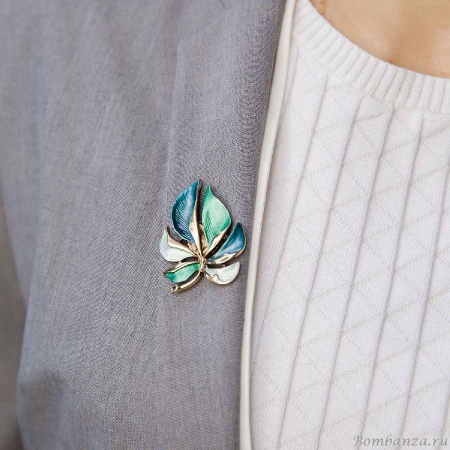 Брошь Shadore, Лист резной