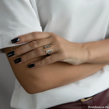 Кольцо Francesca Bianchi, незамкнутое, с эмалью, FB25.2-11E золотистый, 16,5