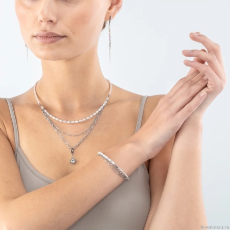 Браслет Coeur de Lion, White-Silver, 6005/30-1417. Германия