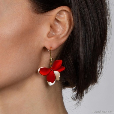 Серьги Nuance, асимметричные, с лепестками, NFN-23.03-018 золотистый