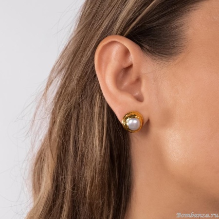 Серьги Lanzerotti, Splendore, с жемчугом, LZ-24.08-305 золотистый