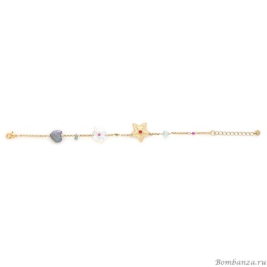 Браслет Franck Herval, Angelica, перламутр, жемчуг, аквамарин, Swarovski, FH25.2-13-72996 золотистый