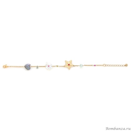 Браслет Franck Herval, Angelica, перламутр, жемчуг, аквамарин, Swarovski, FH25.2-13-72996 золотистый