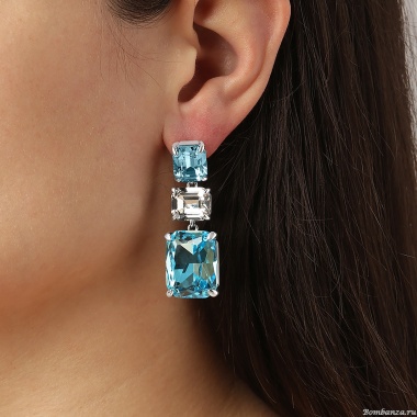 Серьги Dyrberg Kern, ESMARA SS AQUA / CRYSTAL, 460015 Серьги Dyrberg Kern, ESMARA SS AQUA / CRYSTAL, 460015