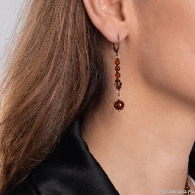 Серьги Lanzerotti, Caramello, с гранатом, раухтопазом и гематитом, LZ-24.11-478 коричневый Серьги Lanzerotti, Caramello, с гранатом, раухтопазом и гематитом, LZ-24.11-478 коричневый