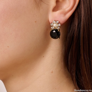 Серьги Dyrberg Kern, BECKIA SG BLACK / CRYSTAL, 470098 Серьги Dyrberg Kern, BECKIA SG BLACK / CRYSTAL, 470098
