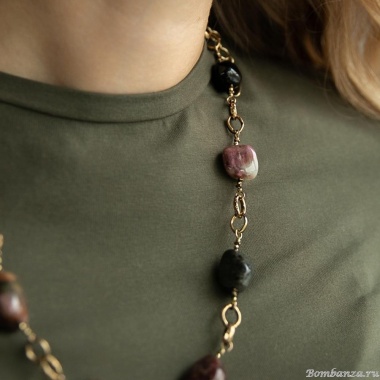 Колье Lanzerotti, Elisir, с турмалином и гематитом, LZ-25.10-310 коричневый