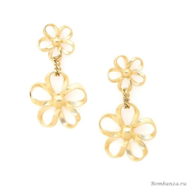 Серьги ORI TAO, Moorea, с цветами, OT25.1-12-32154 золотистый