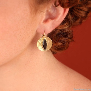 Серьги TARATATA, Zebra, с цветной смолой и слюдяным порошком, TT-H25-04727-208 коричневый