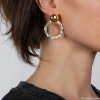 Серьги Nuance, Nuance, асимметричные, с подвесками-кольцами, NFN-23.12-082 золотистый