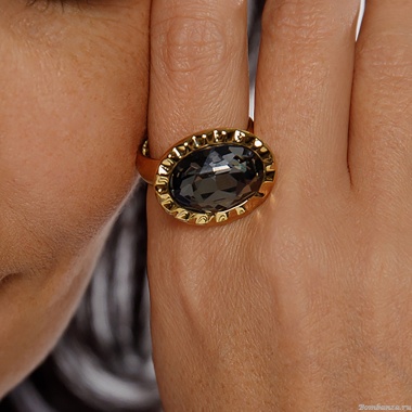 Кольцо Qudo, TIVOLA UNICA big (G/P) Crystal silver night 56, 687539 Кольцо Qudo, TIVOLA UNICA big (G/P) Crystal silver night 56, 687539