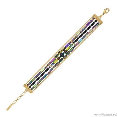 Браслет TARATATA, Chardon bleu, со стеклянными бусинами, тигровым глазом, TT-H24-09314-204 синий Браслет TARATATA, Chardon bleu, со стеклянными бусинами, тигровым глазом, TT-H24-09314-204 синий