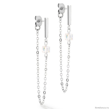 Серьги Coeur de Lion, White-Silver, 5076/21-1417 Серьги Coeur de Lion, White-Silver, 5076/21-1417