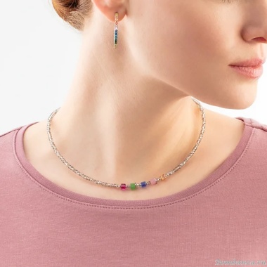 Серьги Coeur de Lion, Hoop Multicolour Silver 30мм, 0147/23-1517 Серьги Coeur de Lion, Hoop Multicolour Silver 30мм, 0147/23-1517