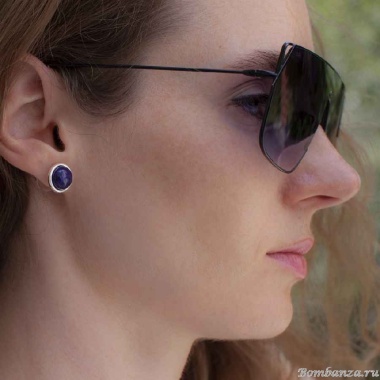 Пусеты Fiore Luna, NATURAL LAPIS