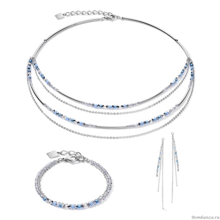 Колье Coeur de Lion, Silver-Light Blue 5040/10-0720. Германия