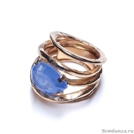 Кольцо Estrosia, с кристаллом, ES-ANG35-4A синий, 17