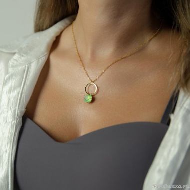 Колье Catherine Bijoux, Starlight, с кристаллом, CB25.1-5416AG зеленый